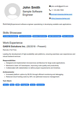 Resume template 1